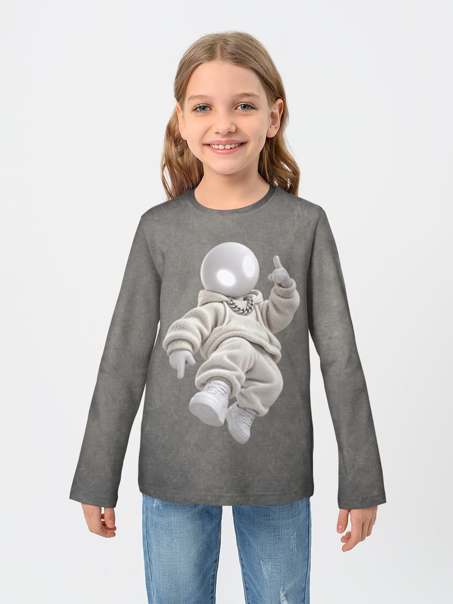 Baumwoll-Langarmshirt Mädchen