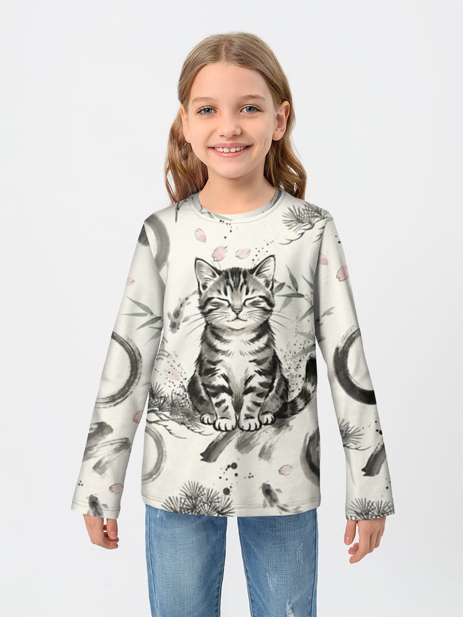 Children's cotton long sleeve shirt