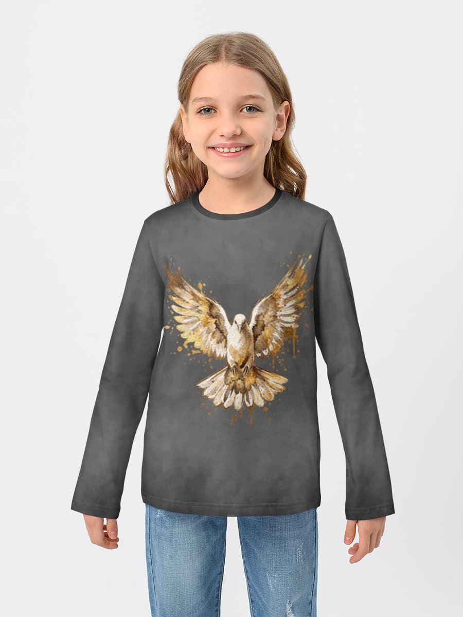 Girls' cotton long sleeve shirt