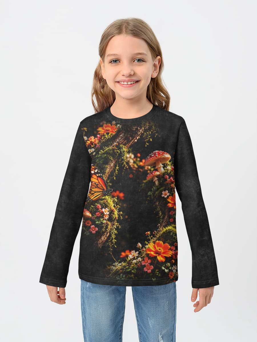 Girls' cotton long sleeve shirt
