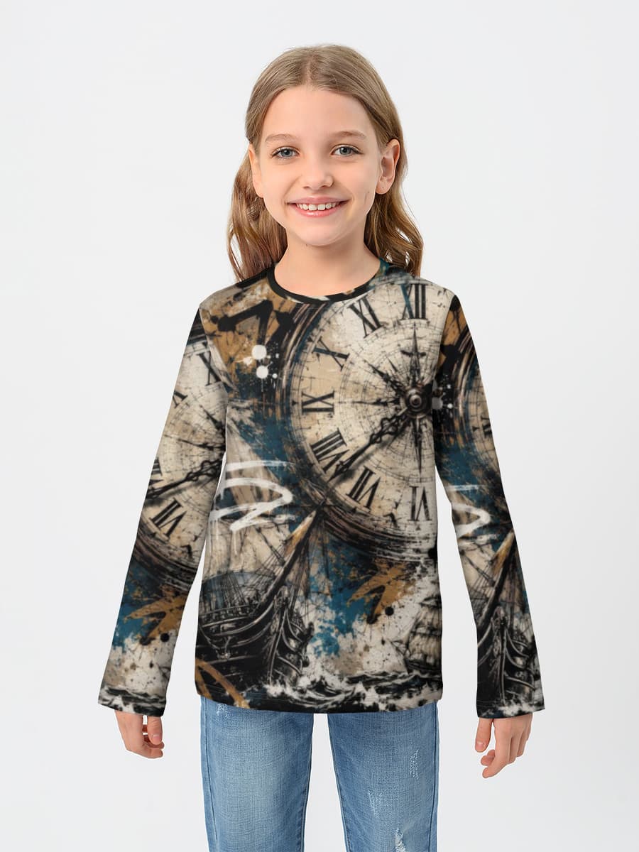 Children's cotton long sleeve shirt