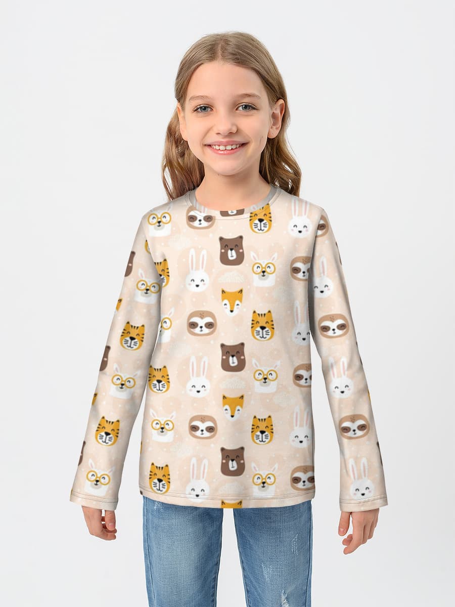 Girls' cotton long sleeve shirt