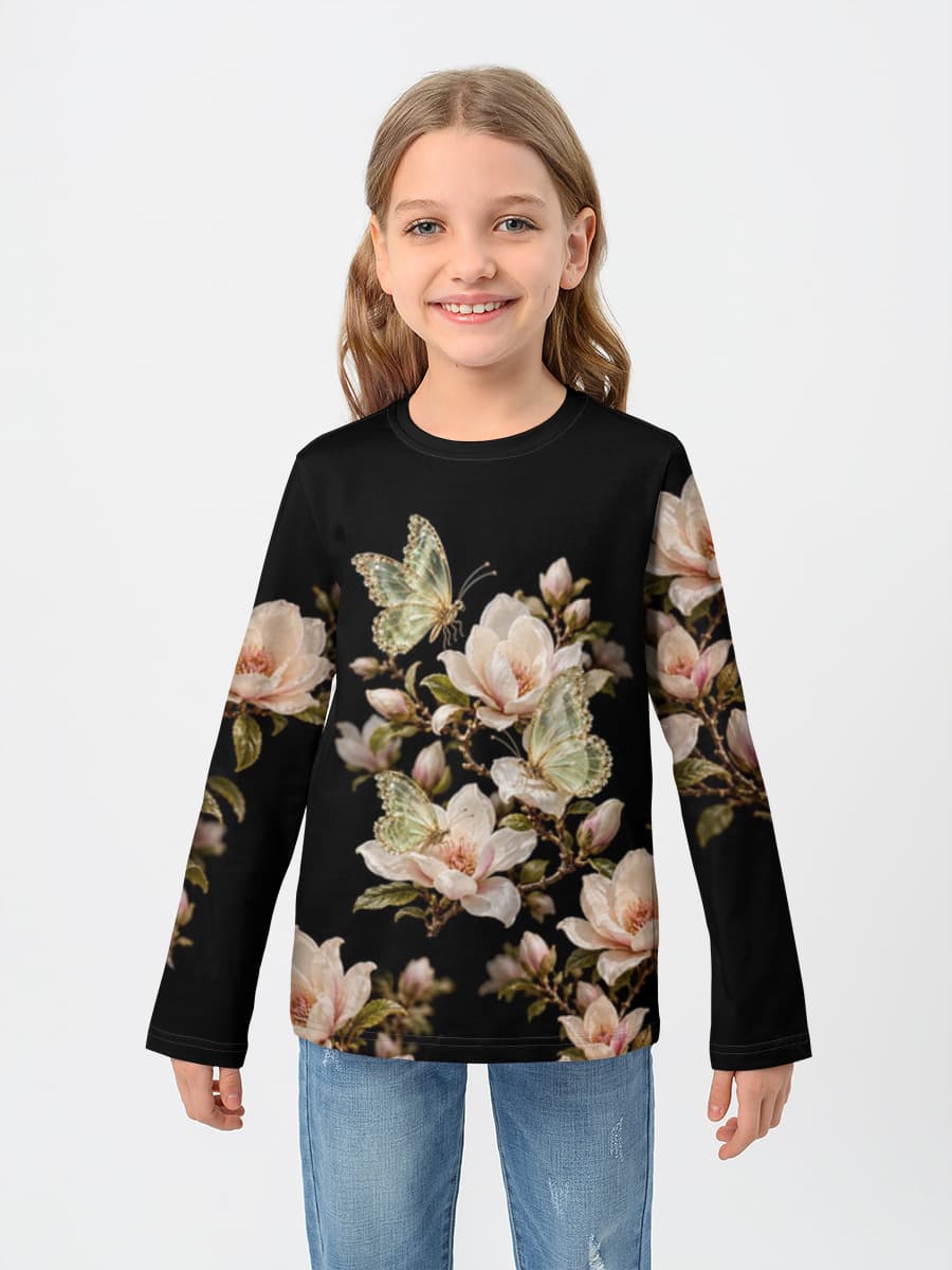 Baumwoll-Langarmshirt Mädchen