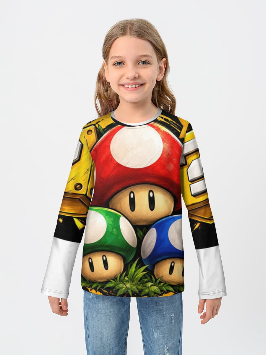 Girls' cotton long sleeve shirt