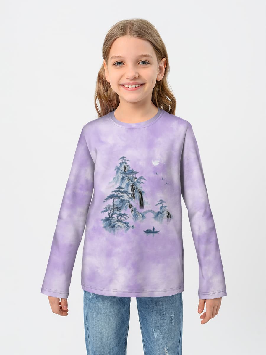 Girls' cotton long sleeve shirt