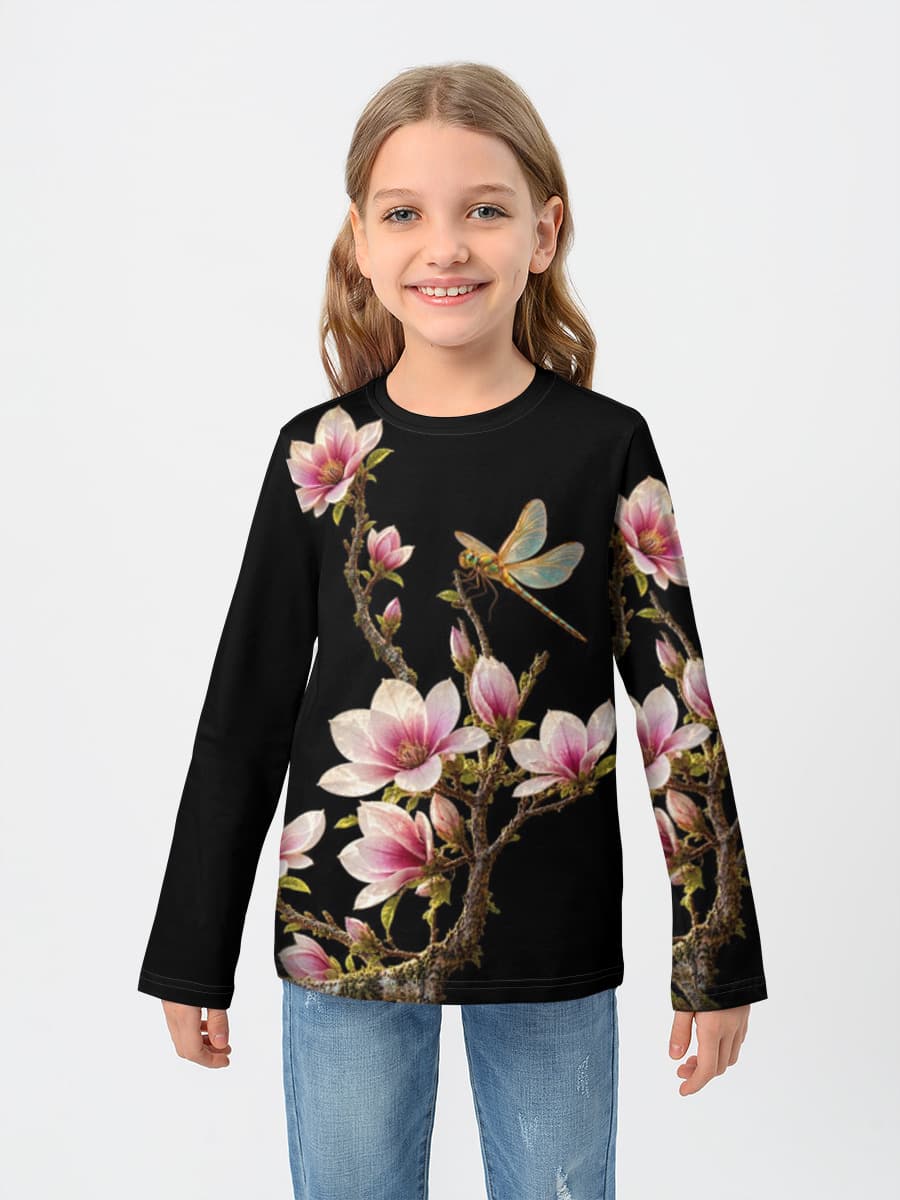 Girls' cotton long sleeve shirt
