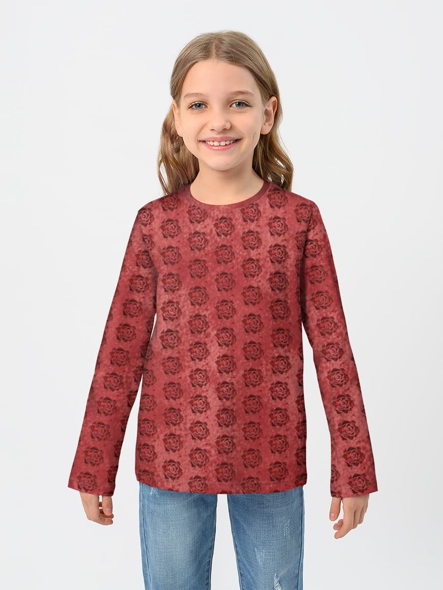 Girls' cotton long sleeve shirt