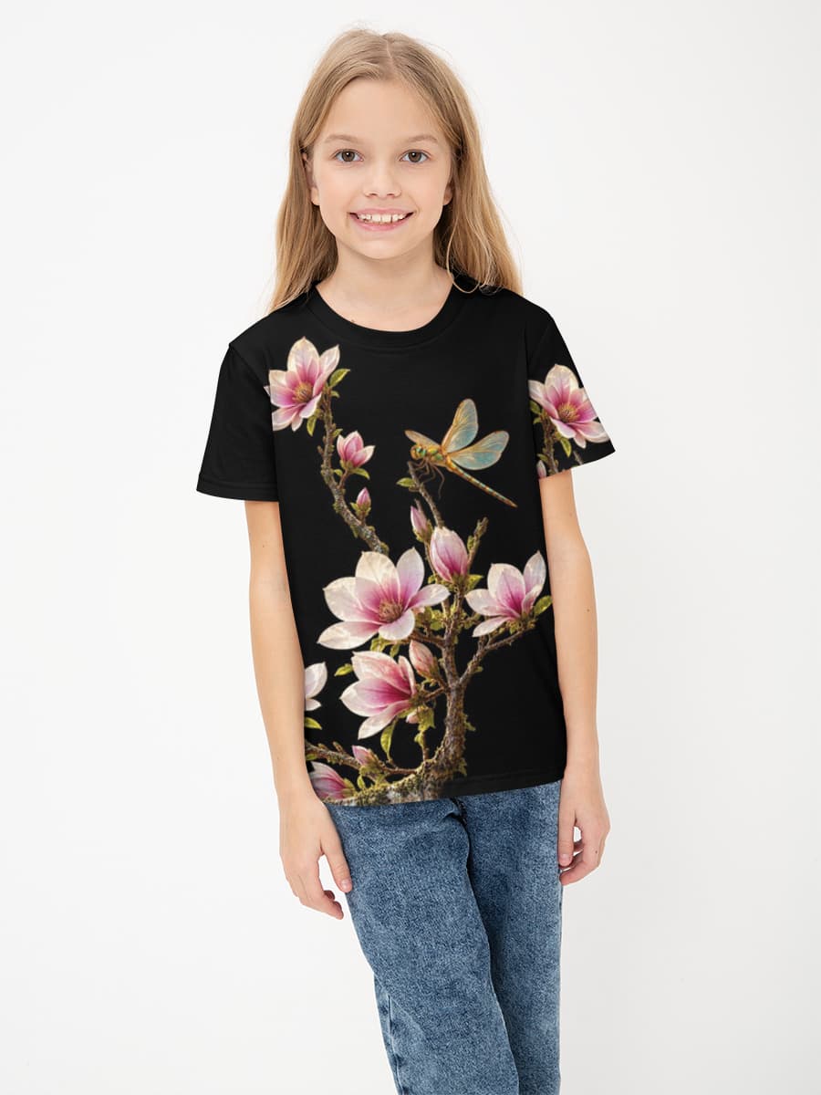 Girls' basic cotton T-shirt