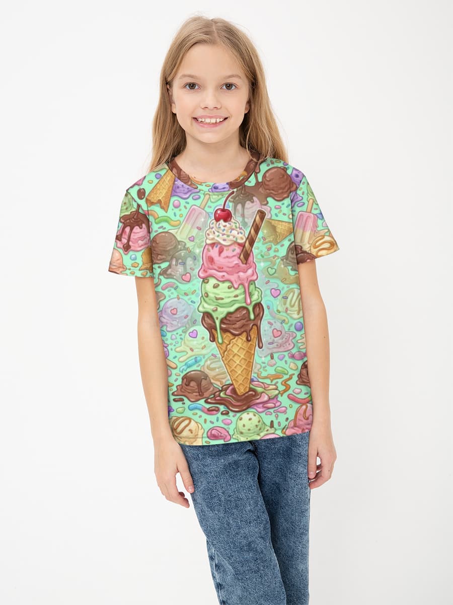 Children's cotton T-shirt (for girls. Copy)