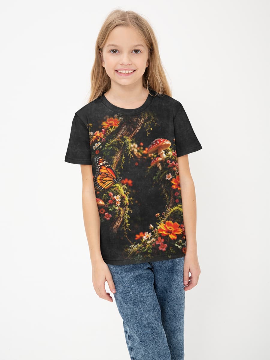 Girls' basic cotton T-shirt