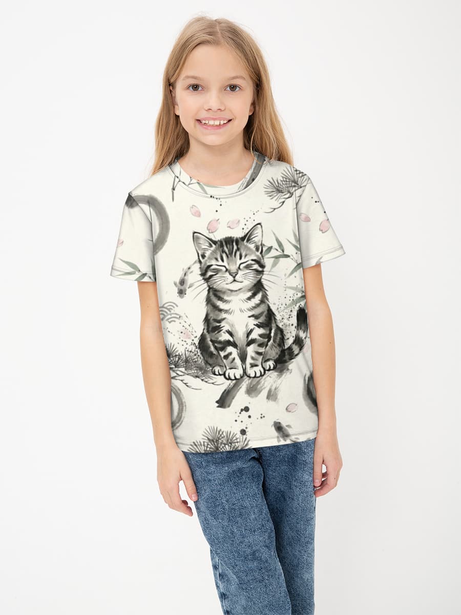 Children's cotton T-shirt (for girls. Copy)