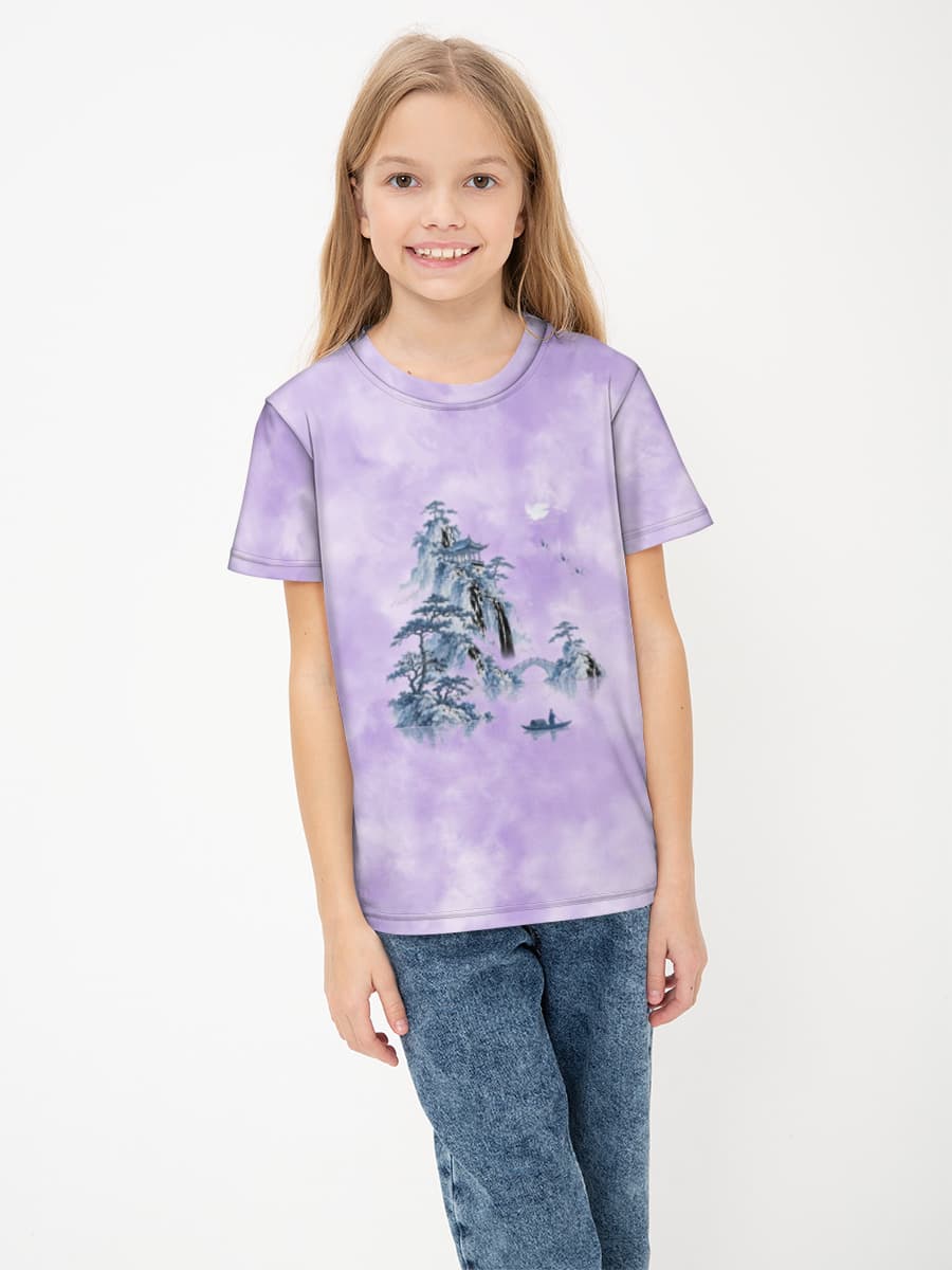 Girls' basic cotton T-shirt