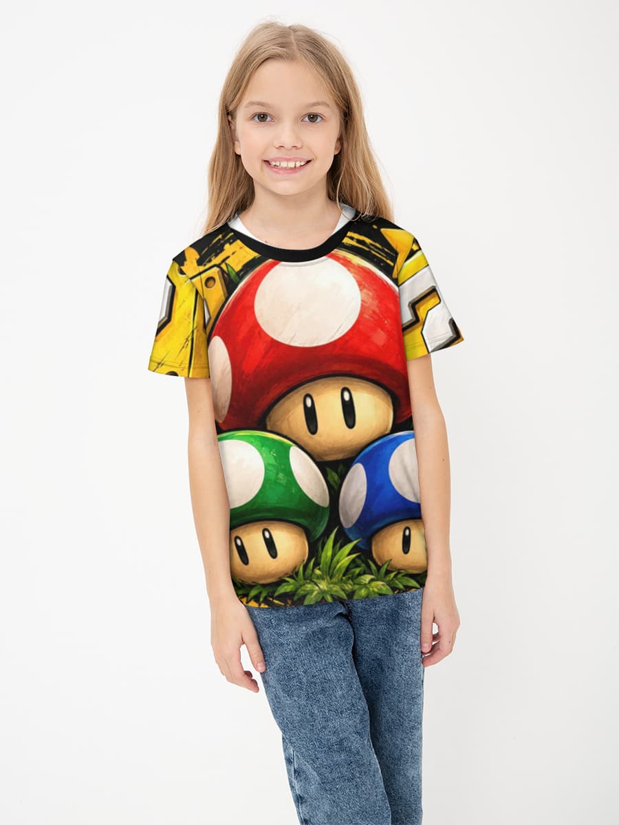 Girls' basic cotton T-shirt