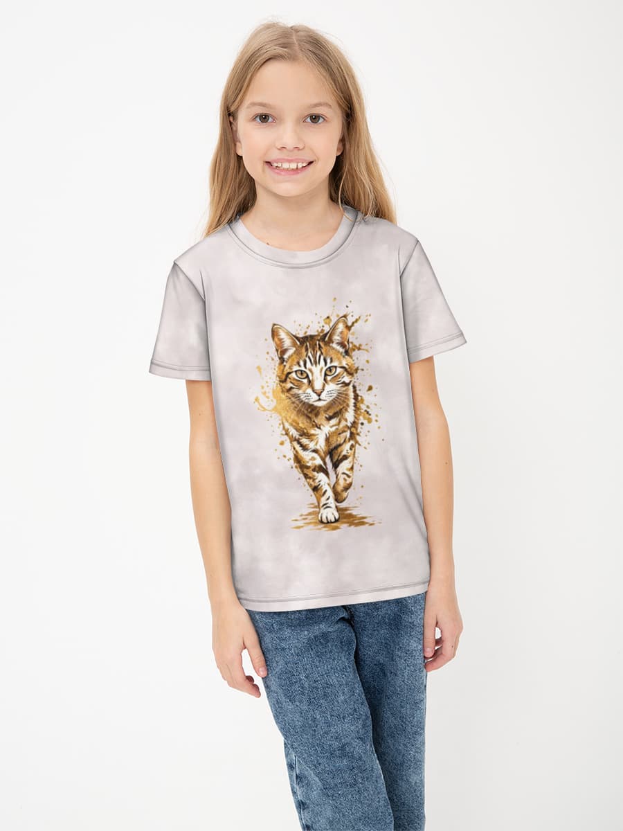 Girls' basic cotton T-shirt