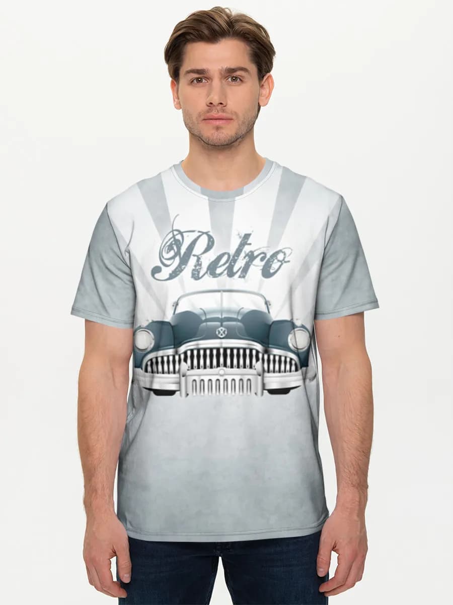 Retro Classic Car Rays — Men's basic cotton T-shirt with all-over print, Car theme