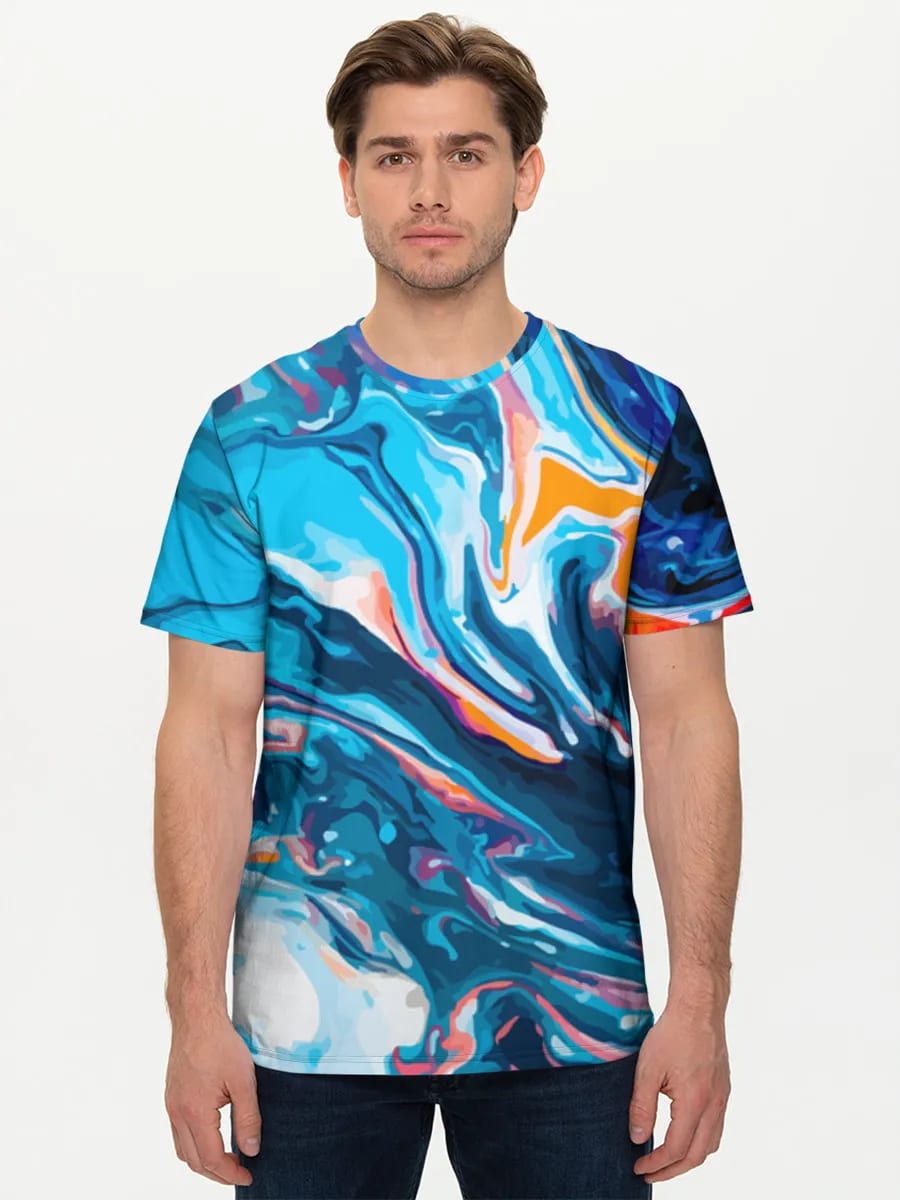 Neon Blue Fluid Swirl