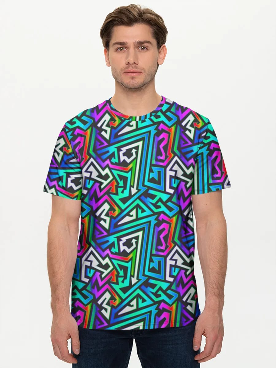 Neon Geometrisches Zickzack-Labyrinth