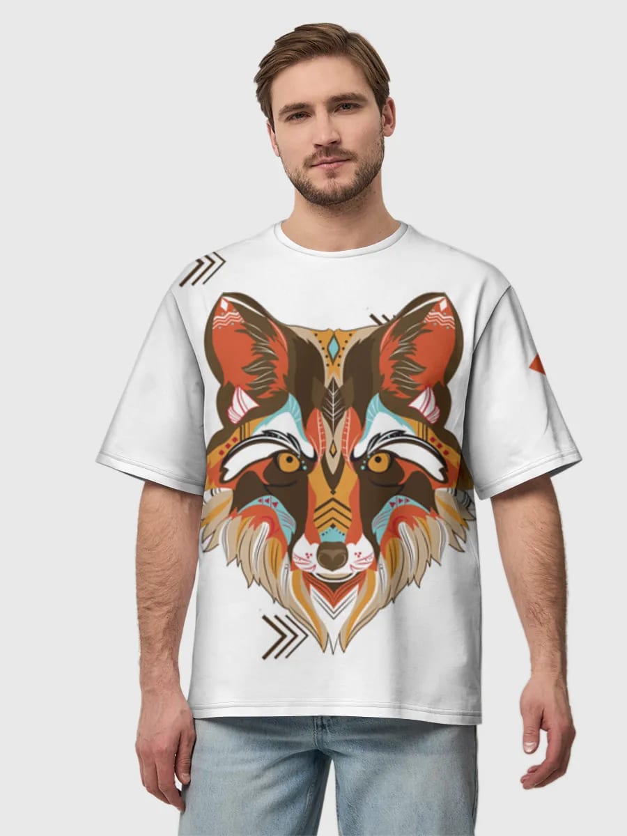 Tête de Renard Tribal Géométrique