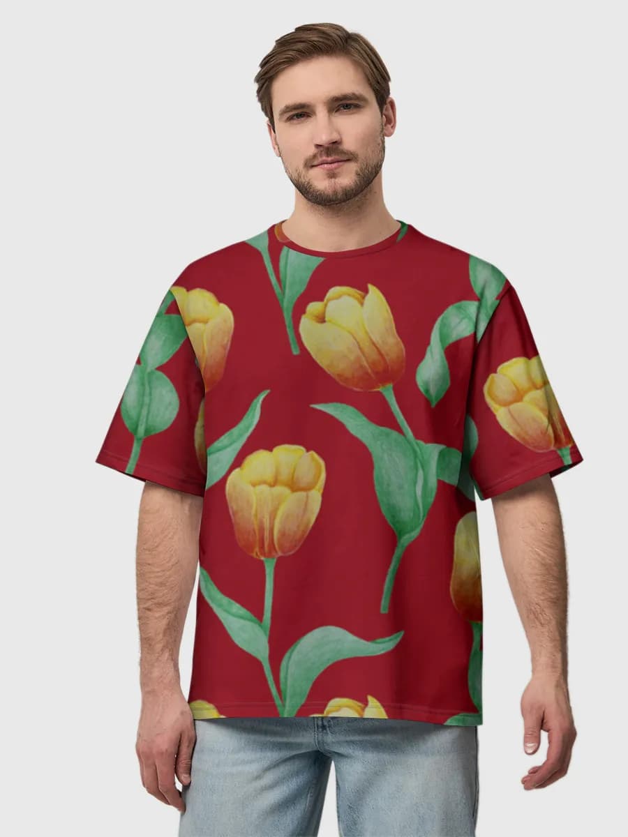 Camiseta de algodón extragrande para hombre