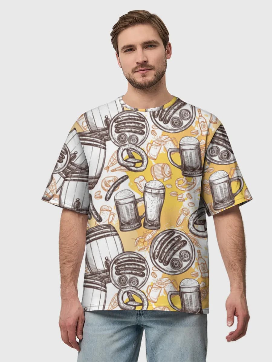Camiseta de algodón extragrande para hombre
