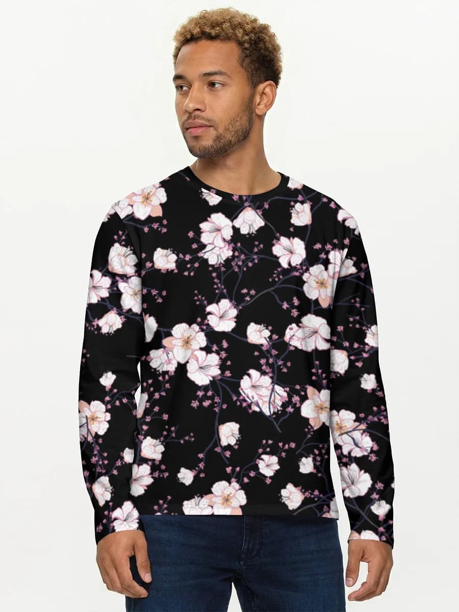 Herren Baumwoll Langarmshirt