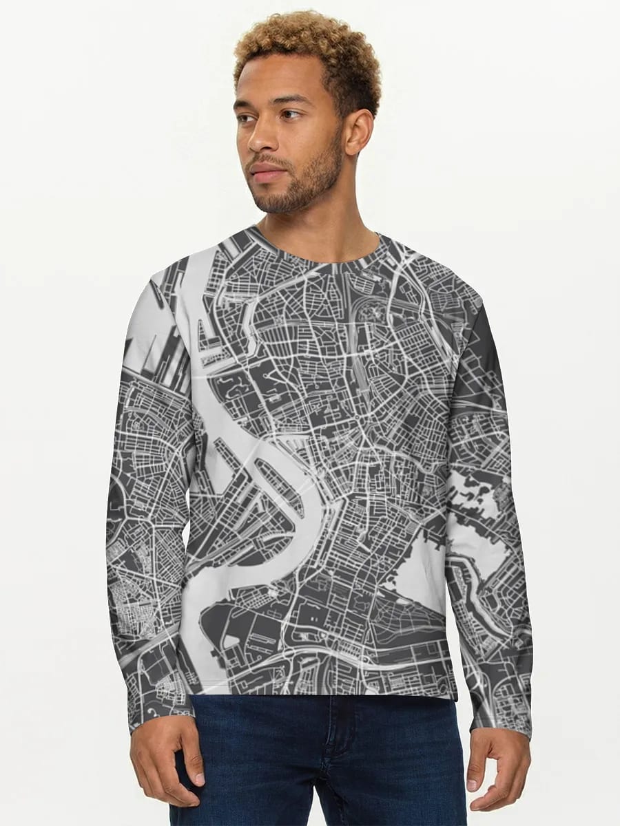 Monochrome City Street Map