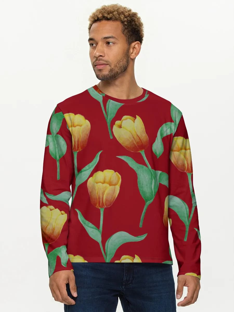 Camisa de manga larga de algodón para hombre