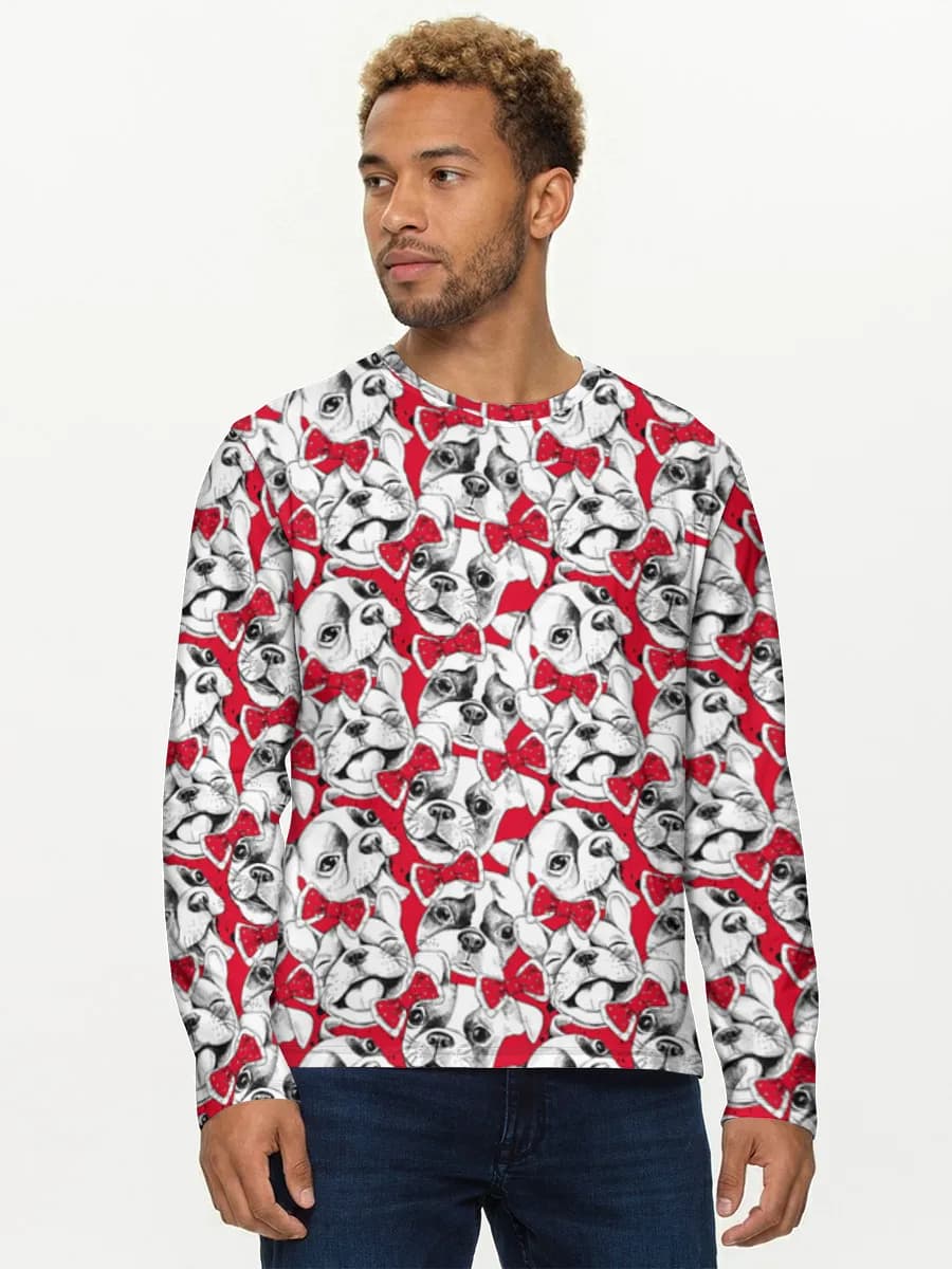 Herren Baumwoll Langarmshirt