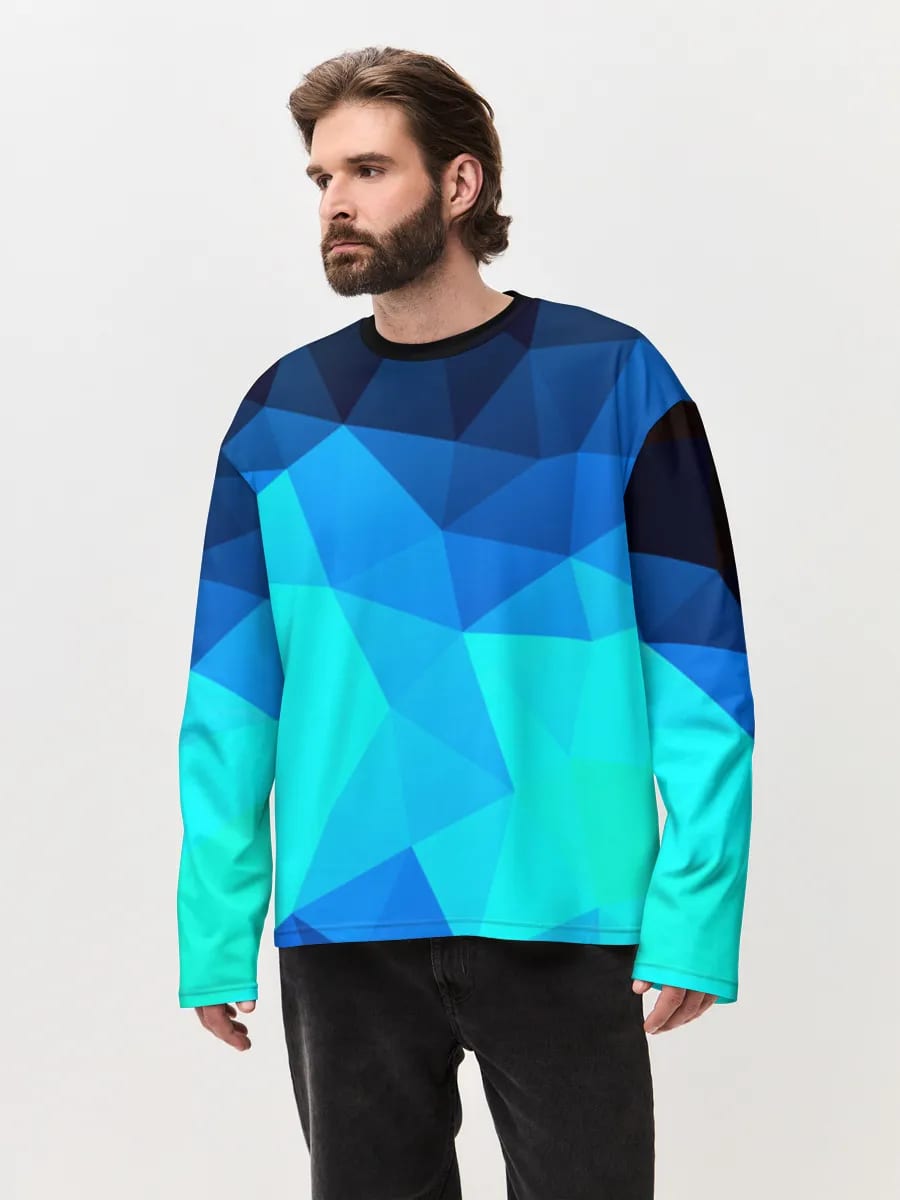 Blue Low Poly Geometry