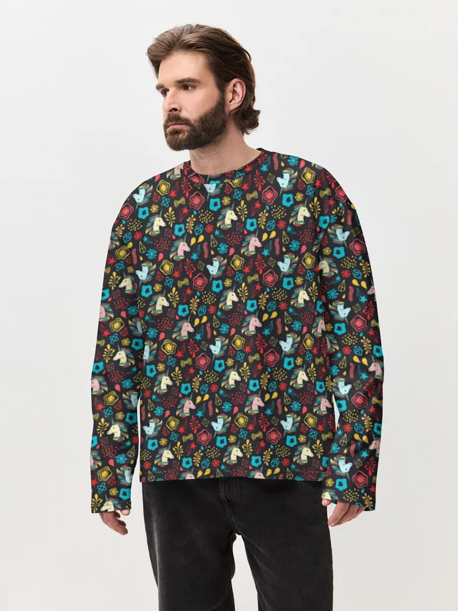 Men's oversized cotton long sleeve