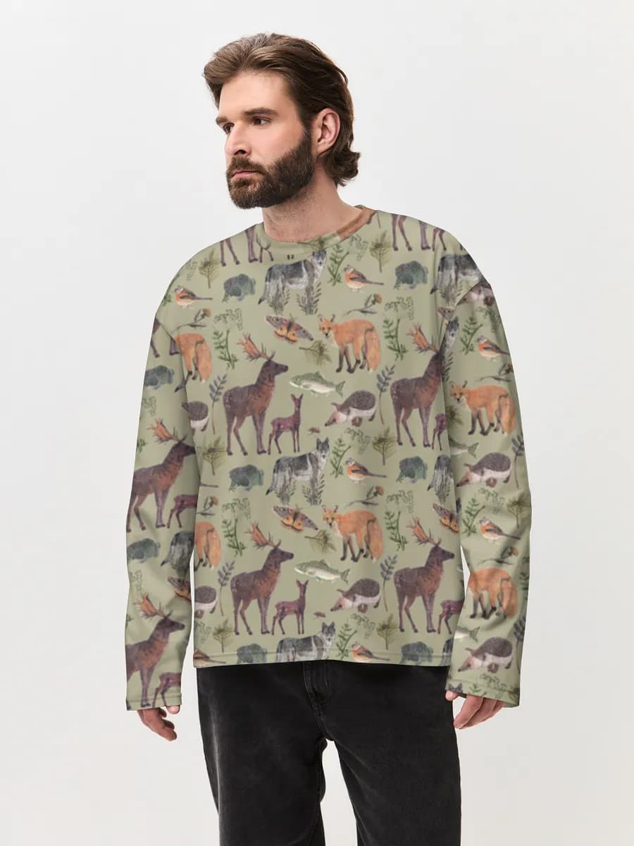 Men's oversized cotton long sleeve