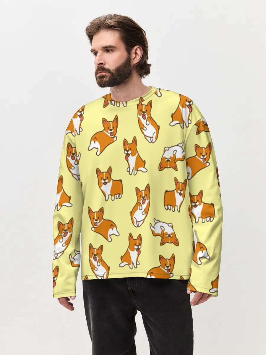 Men's oversized cotton long sleeve