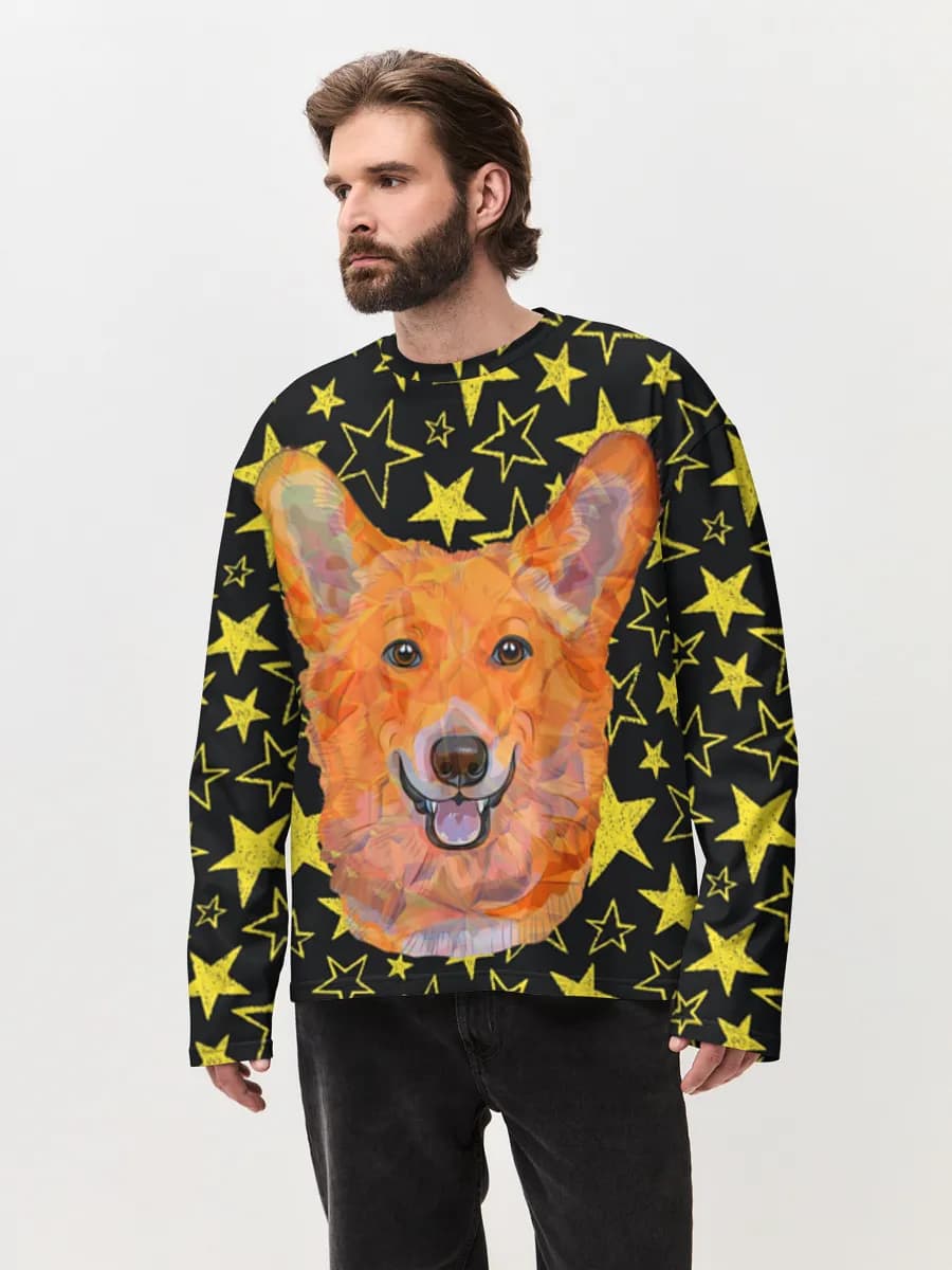 Men's oversized cotton long sleeve