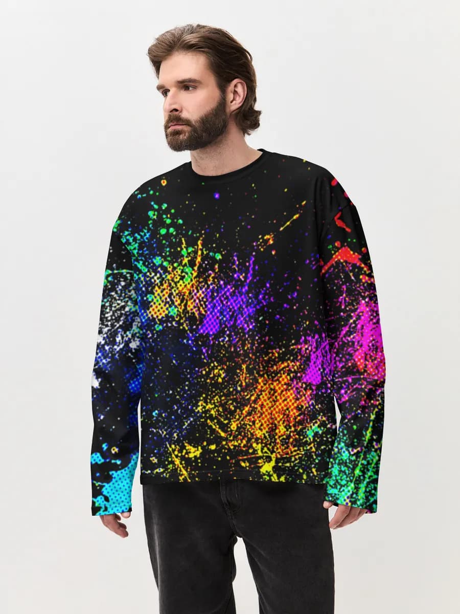 T-shirt Manches Longues Coton Oversize Homme