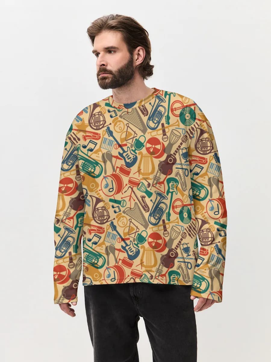 Men's oversized cotton long sleeve