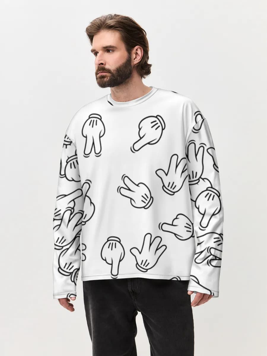 Men's oversized cotton long sleeve