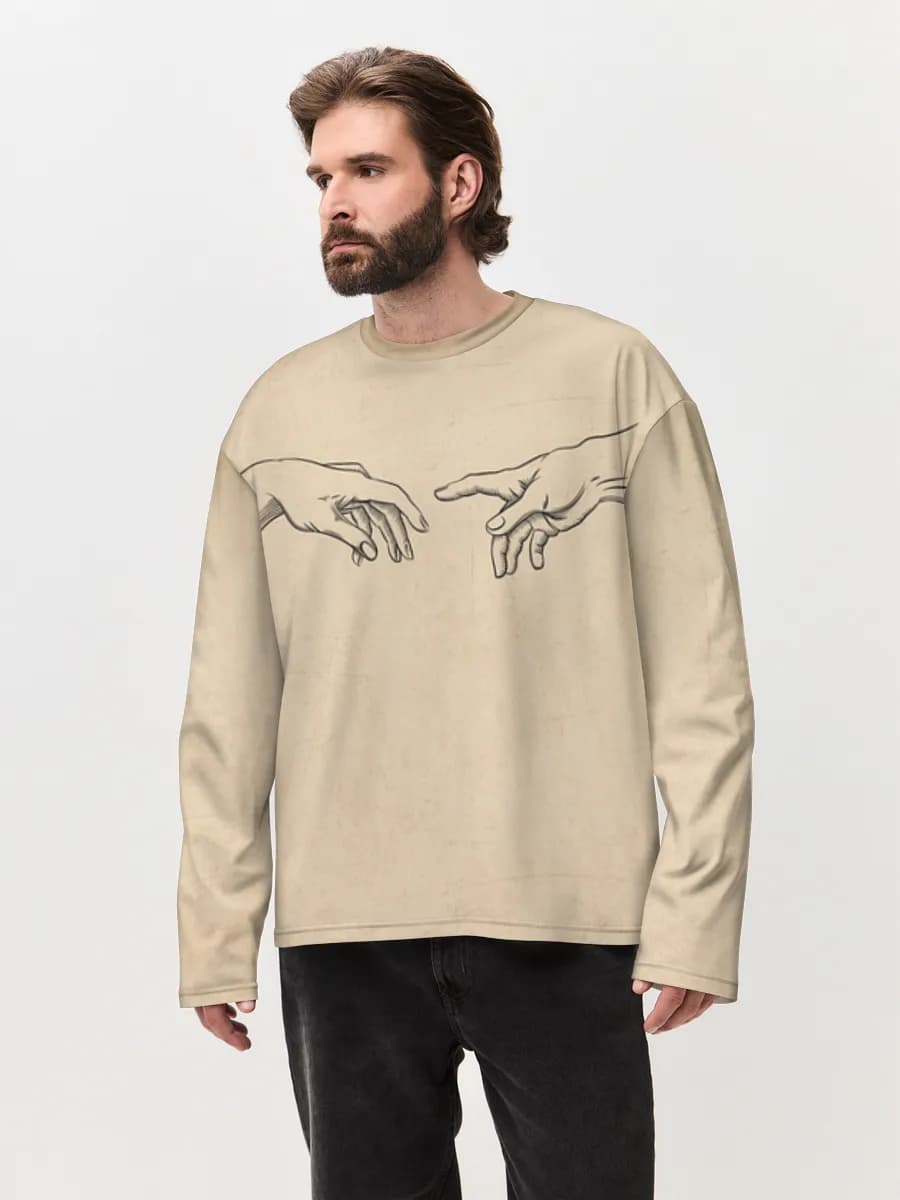 Men's oversized cotton long sleeve