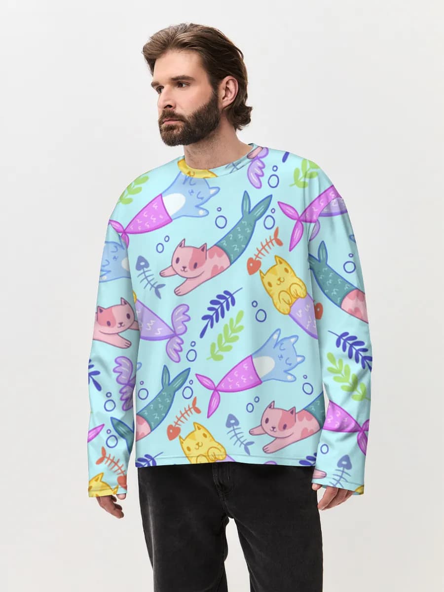 Men's oversized cotton long sleeve