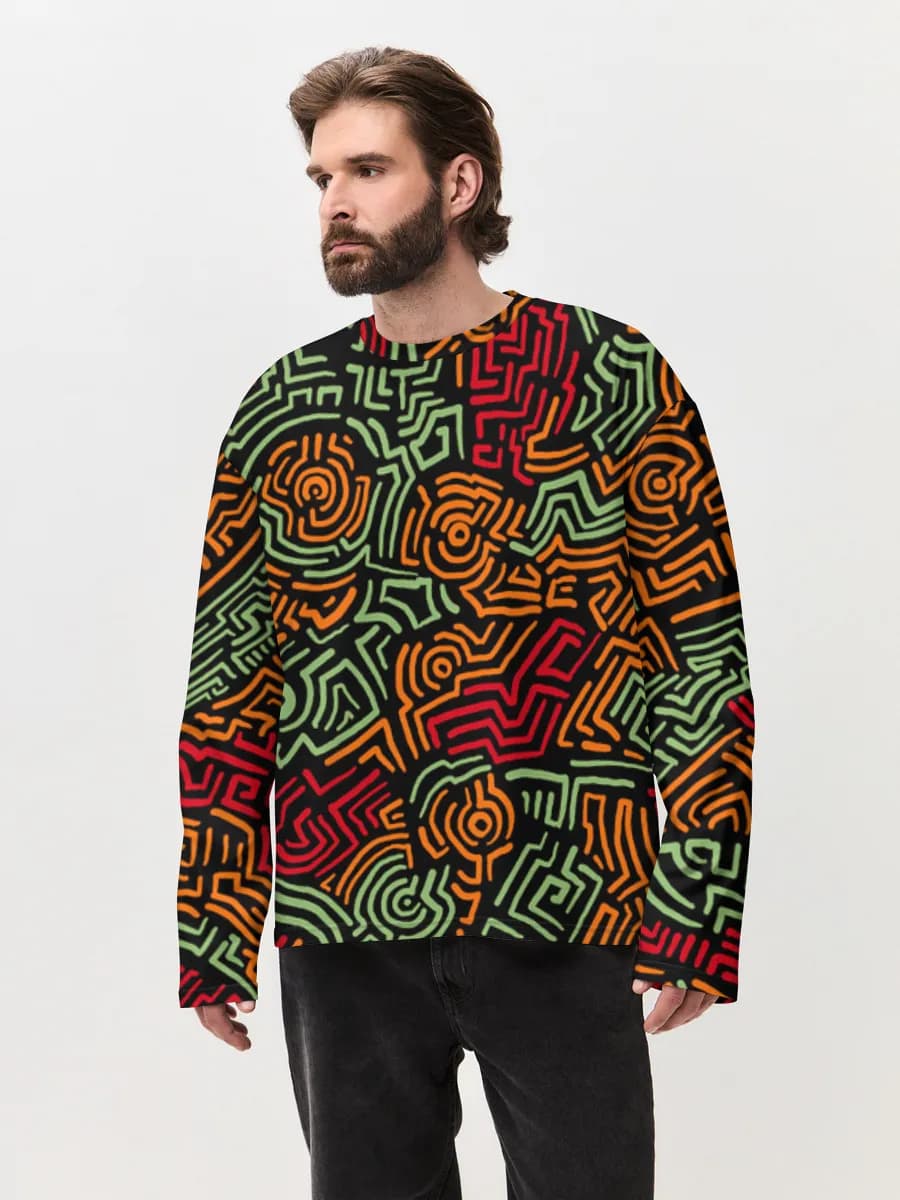 Men's oversized cotton long sleeve