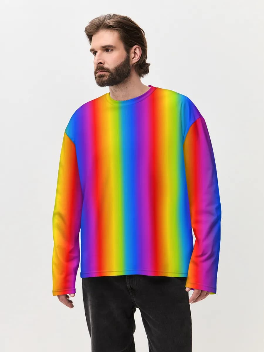 Camiseta de manga larga de algodón extragrande para hombre