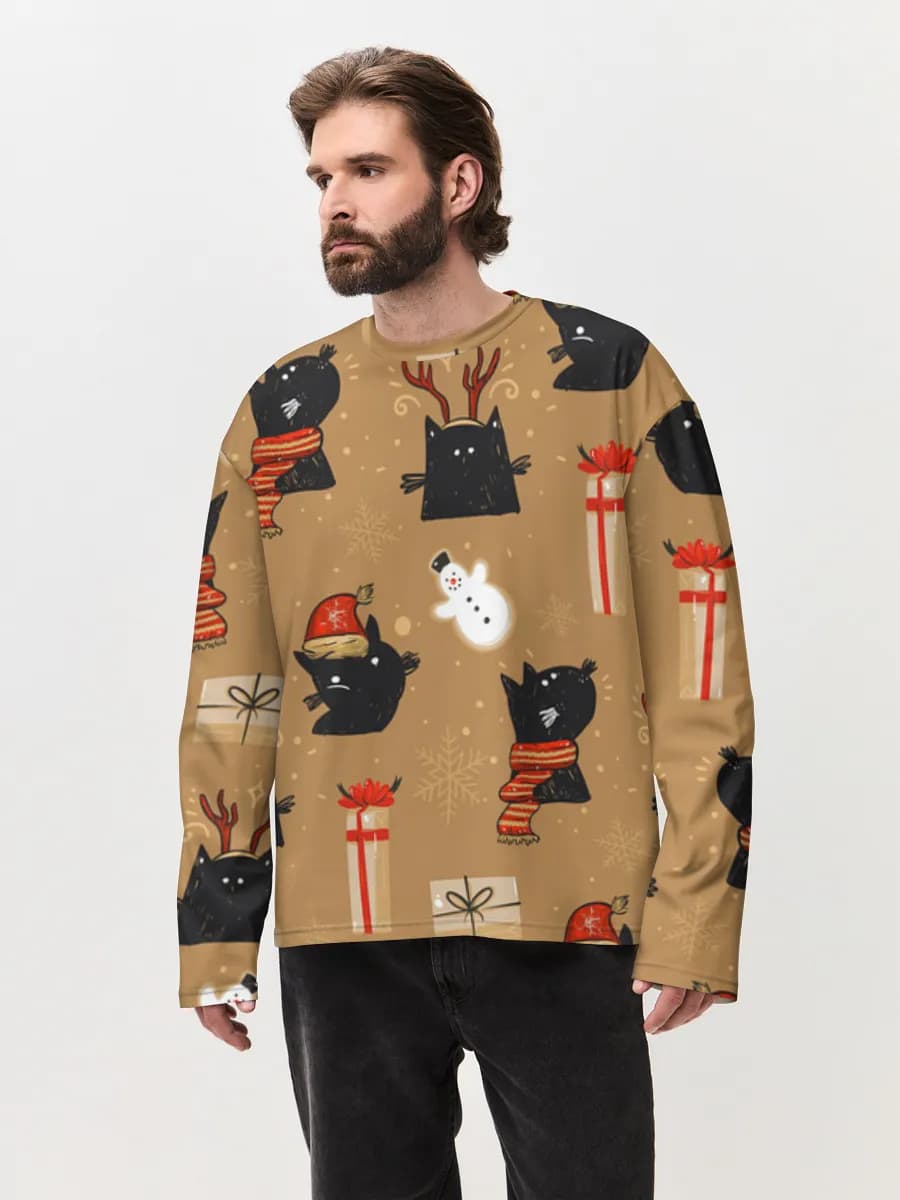 Men's oversized cotton long sleeve