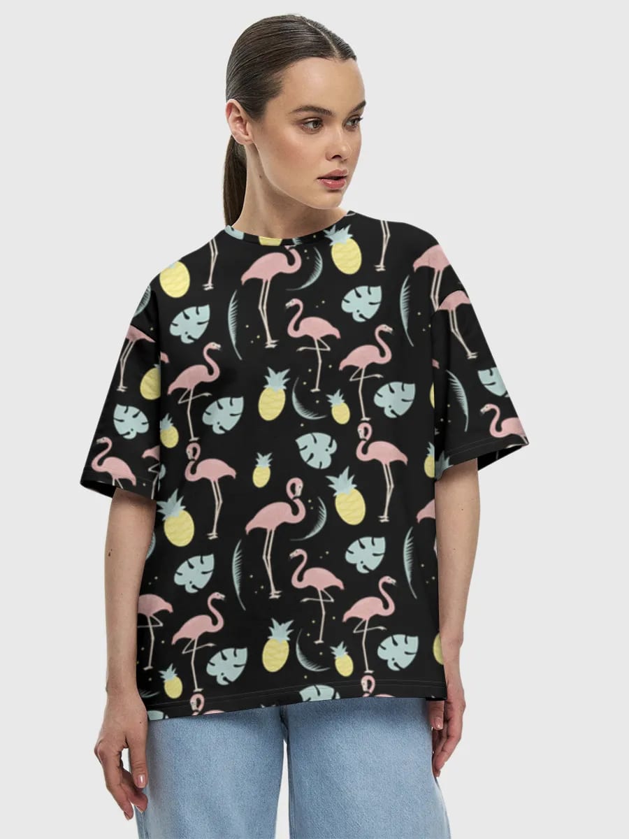 Flamingos und Ananas