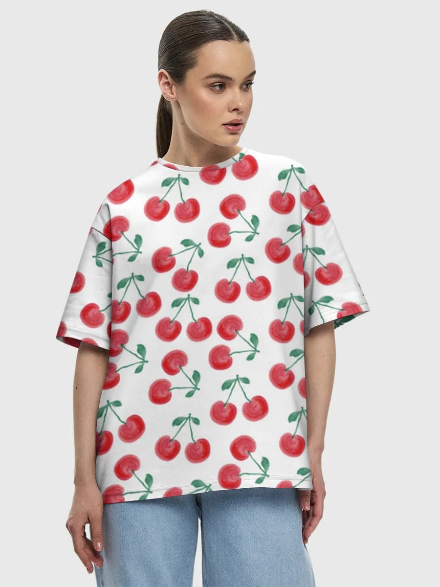 Estampado de cerezas en acuarela