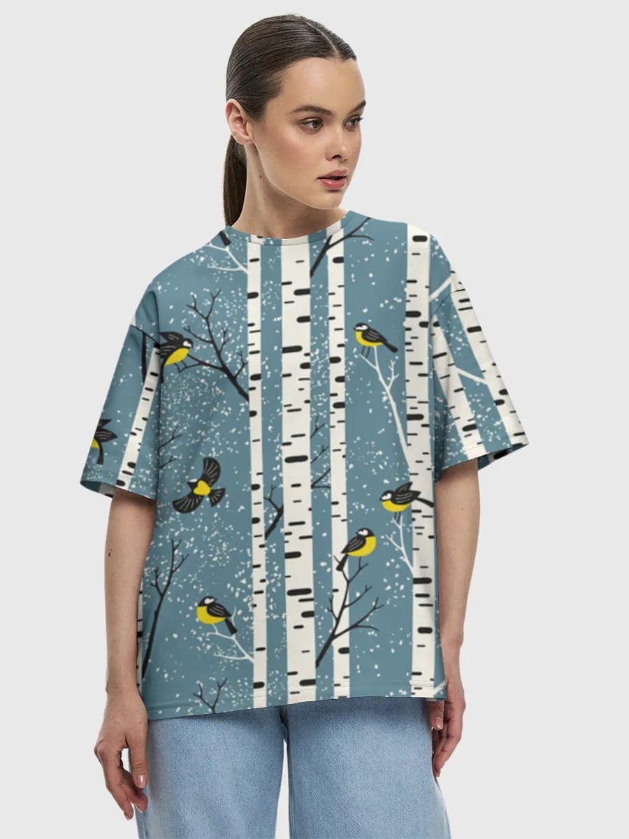 Birch Forest Winter Birds