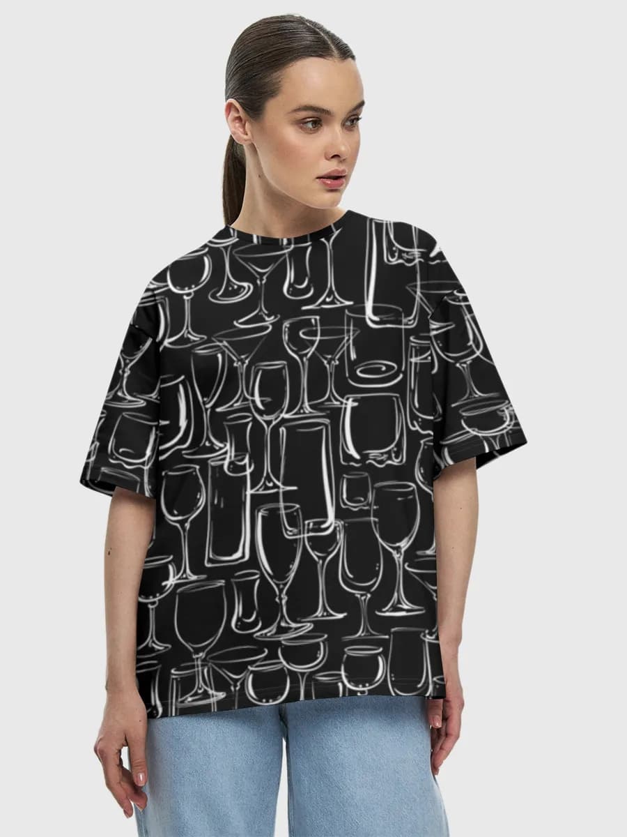 Camiseta de algodón extragrande para mujer