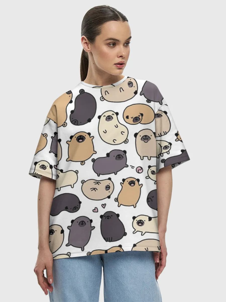 Camiseta de algodón extragrande para mujer
