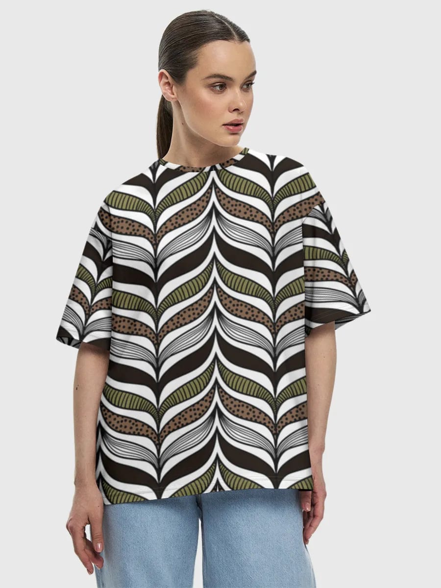 Retro Leaf Wave Design