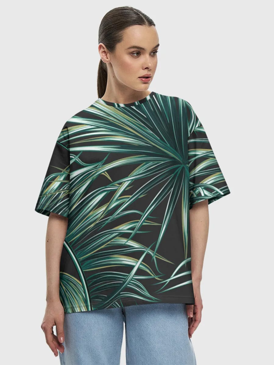 Neon Tropical Palm Leaves