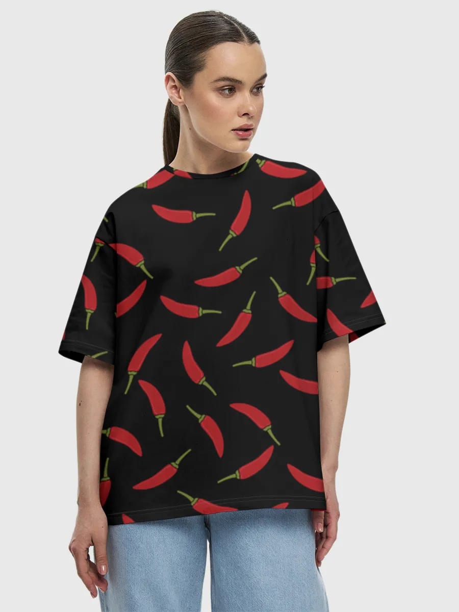 Roter Chili-Print