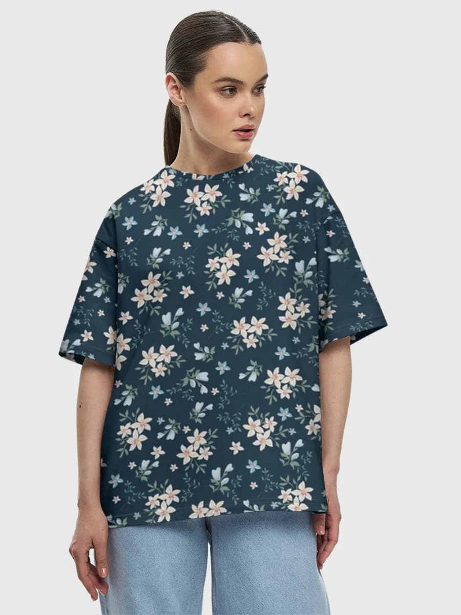 Camiseta de algodón extragrande para mujer